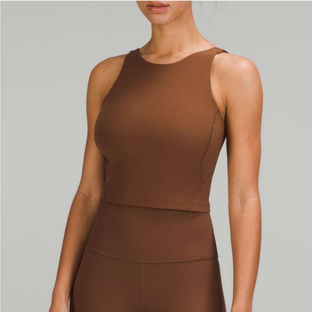 Lululemon Align Ribbed High-Neck Tank Top -
Roasted Brown - Size 4